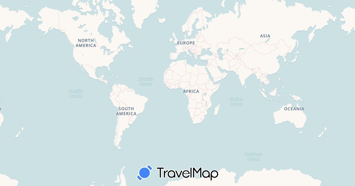 TravelMap itinerary: cycling, boat in Andorra, Canada, Switzerland, Dominican Republic, Spain, France, Gibraltar, Mexico, United States (Europe, North America)